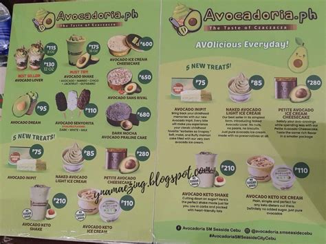avocaderia menu.